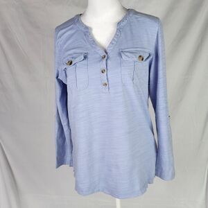 Gloria Vanderbilt long sleeve light blue top (S)